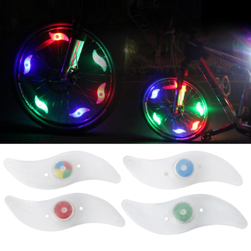 Reflectores LED de 3 modos de Flash para bicicleta, luz de radios de arco iris, pezón de rueda impermeable, accesorios de ciclismo de montaña, piezas de repuesto