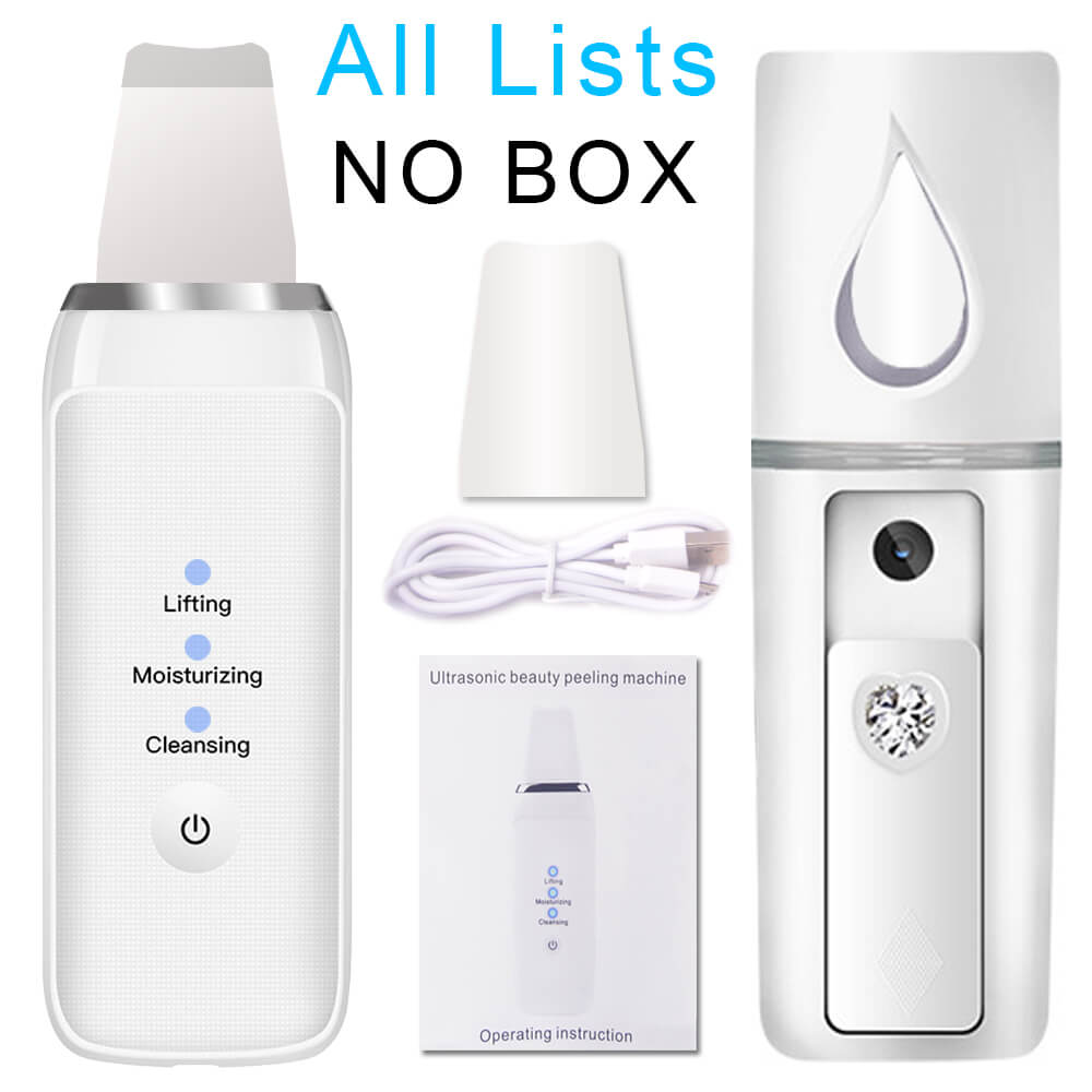 Ultrasonic Deep Face Cleaning Machine Skin Scrubber Remove Dirt Blackhead Reduce Wrinkles spots Facial Whitening Lifting Shovel: Item2 NO BOX