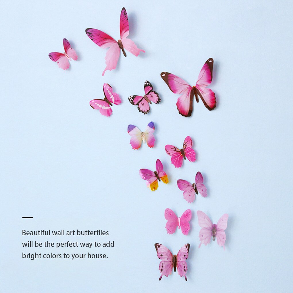 12pcs/Set 3D Butterfly Wall Stickers On The Wall Year Home Decorations Butterfly For Kids Room Wall Decals Home Decoration