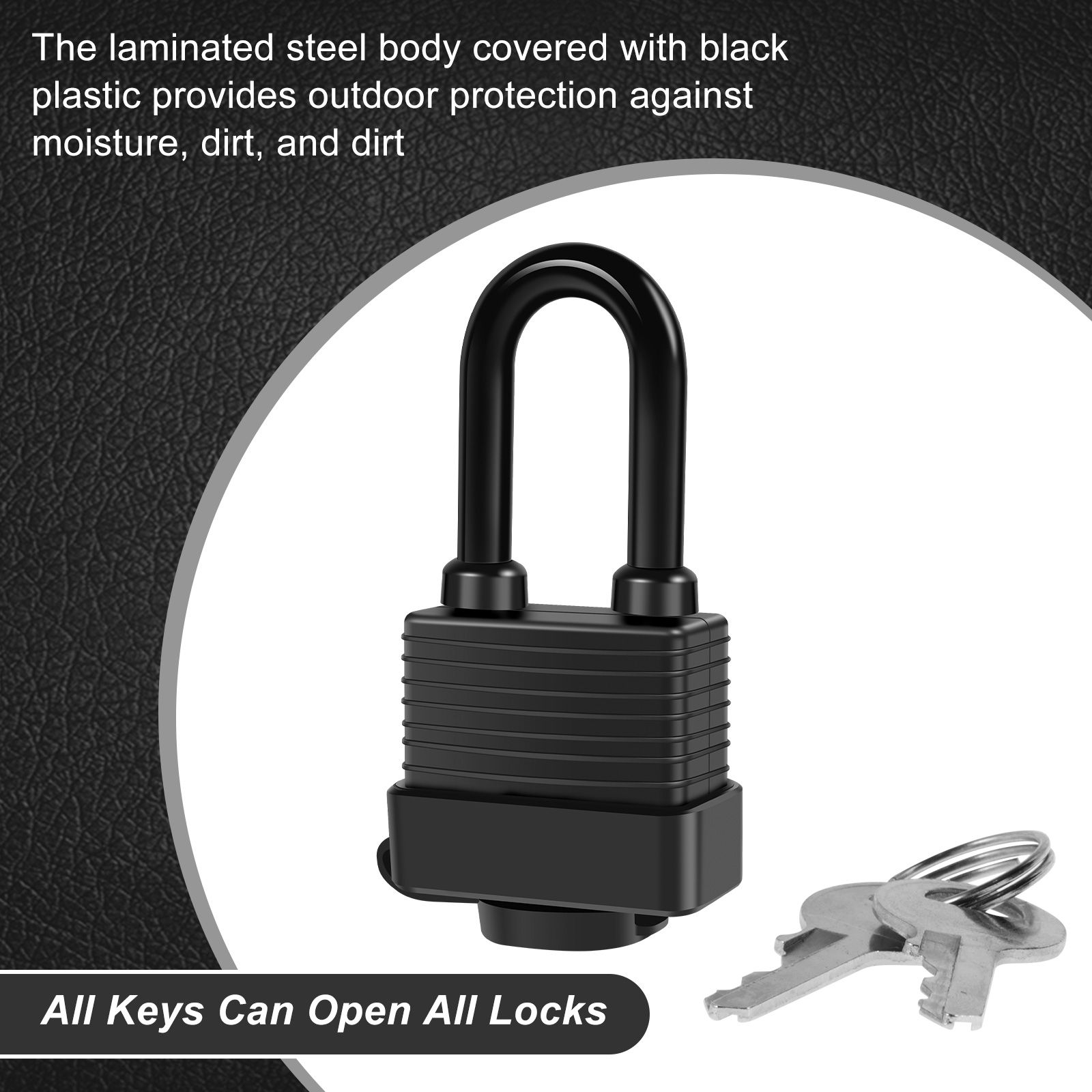 6Pcs Waterproof Padlocks with 12 Steel Keys 1-9/16inch Wide Anti-Theft Laminated Steel Lock Set Safety Padlock Heavy Duty Outdoo