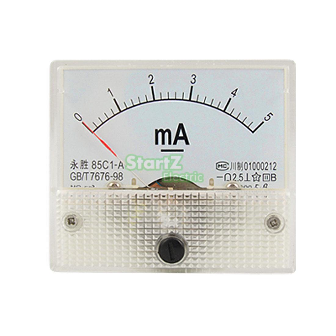 DC Analog Meter Panel 5mA AMP Current Ammeters 85C1 0-5mA Gauge