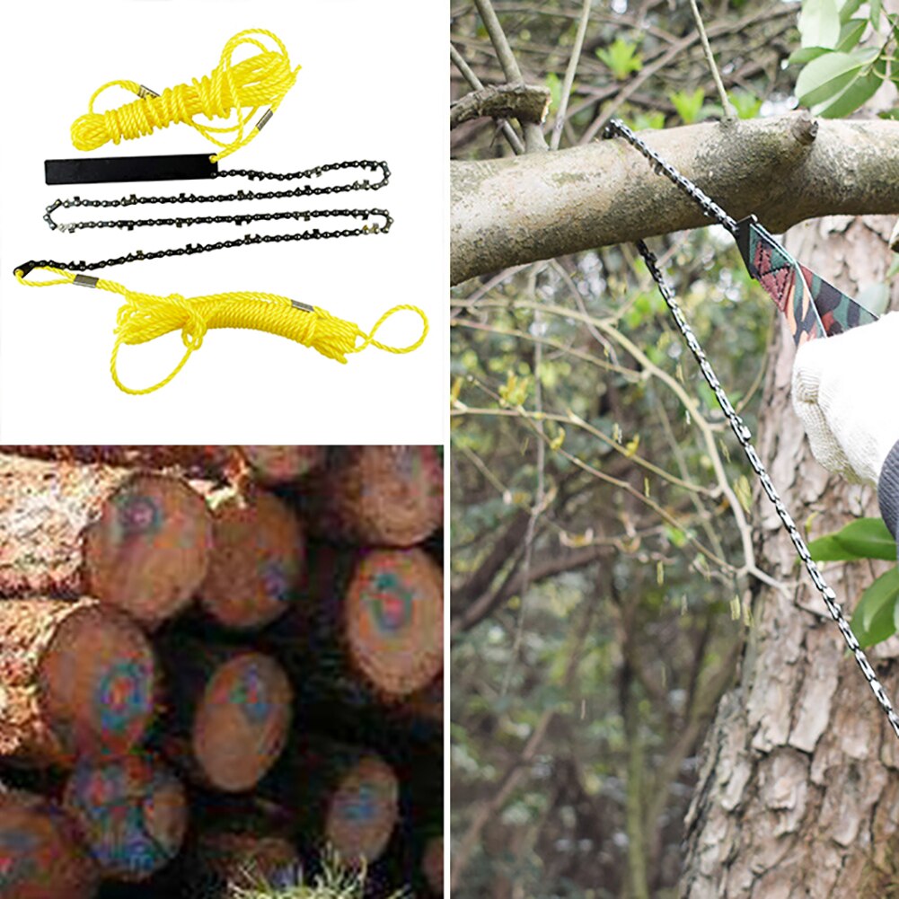 48 Inch High Reach Tree Limb Manual Rope Chain Saw Kit Tree Branch Cutter Chain Pocket Chainsaw Hand Chainsaw Rope