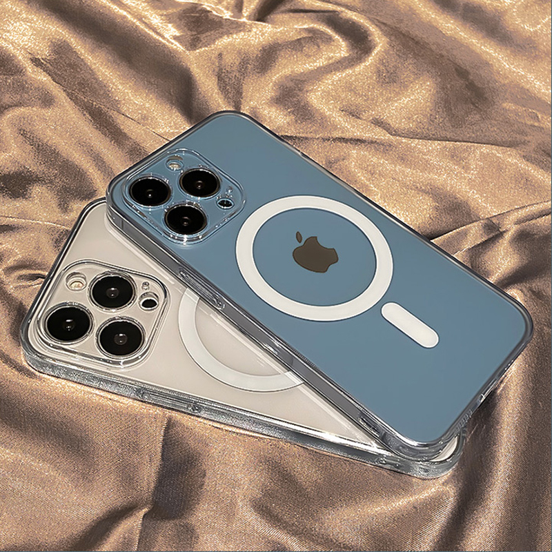 Funda magnética de carga inalámbrica Magsafe para iPhone 14 11 12 13 Pro Max 13Pro 14 Plus Fundas transparente a prueba de golpes Caque