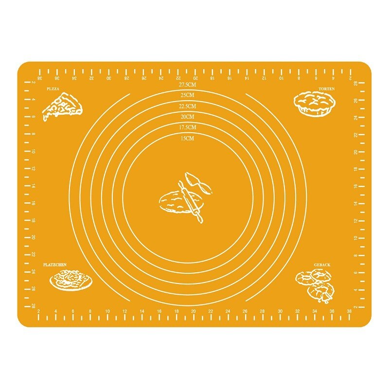 Silicone Baking Mat With Scale Rolling Dough Pad Kneading Dough Mat Non Stick Pastry Sheet Oven Food Grade Liner Baking Tools: orange30X40cm