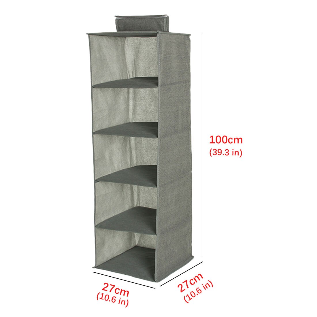 1PCS Wardrobe Hanging Storage Bag Interlayer Drawer Clothes Hangers Holder Portable Organizer Hanging Closet Organizer: 5 layers Gray
