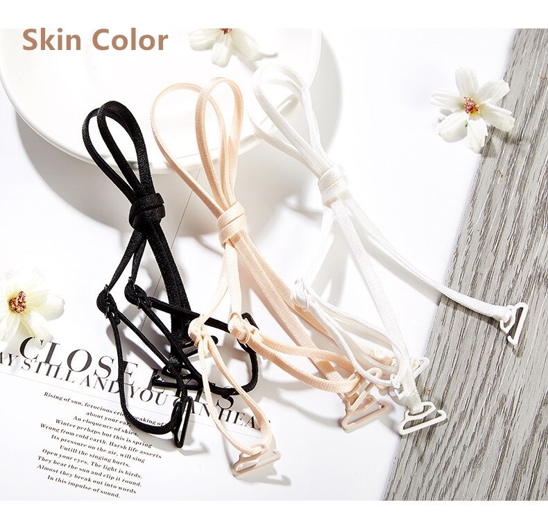 1 Pair Adjustable Shoulder Straps Anti-skid Invisible Shoulder Straps Halter Strap Underwear Bras Elastic Intimates Accessories: Skin