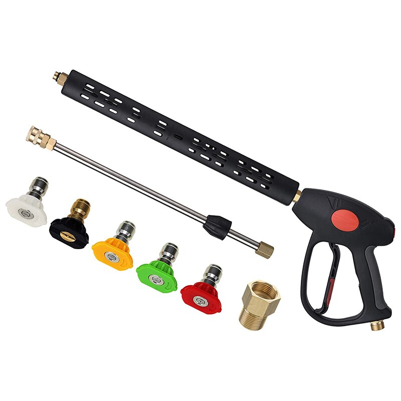 Replacement Pressure Washer with Extension Wand, M22 15mm Or M22 14mm Fitting, 5 Nozzle Tips, 40 Inch, 4000 PSI: Default Title