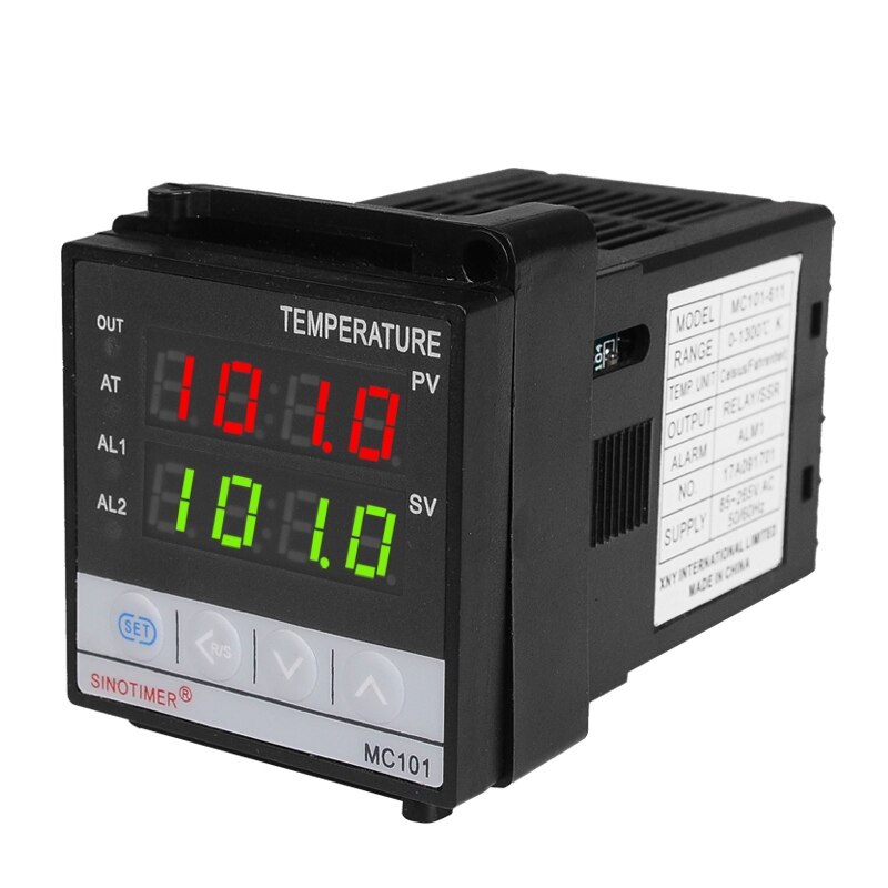 Temperature Controller Universal Input PT100 K Thermocouple Digital PID SSR Relay Output for Heat Cool with Alarm Fahrenheit: MC101