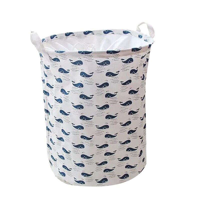 Household Foldable Convenient Canvas Laundry Hamper Storage Basket Laundry Bag Baby Storage Toy Storage-Whale