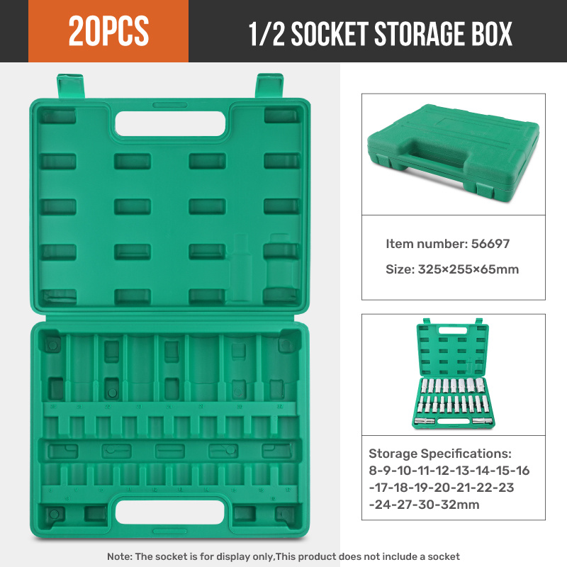 10/19/21pcs Empty Socket Storage Case Socket Set Metalworking Tool Accessories Toolbox Socket Storage Container For Long Sockets: Dark purple