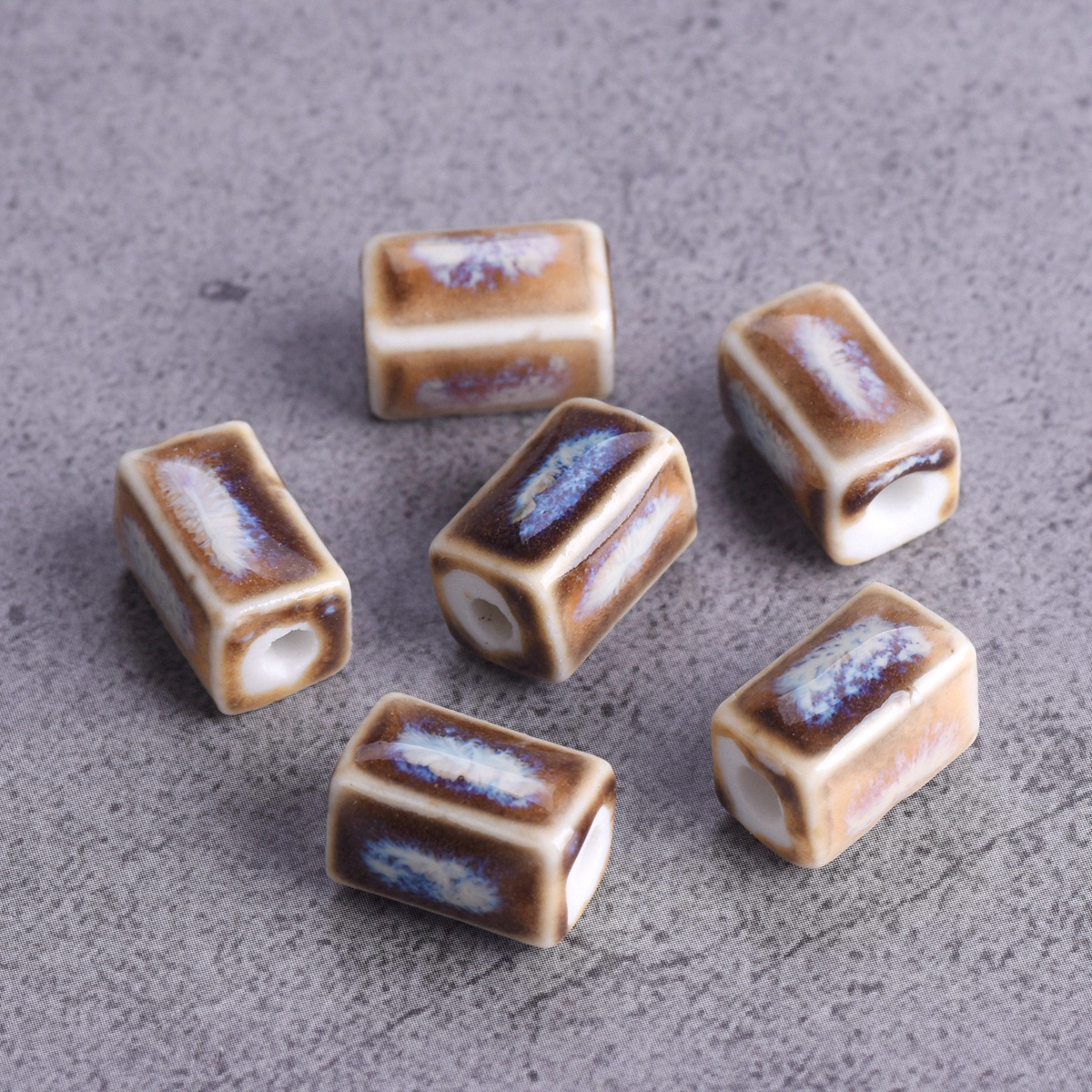 10 pièces Rectangle forme cuboïde 12x8mm fait à la main émaillé émail céramique porcelaine perles en vrac pour la fabrication de bijoux résultats de bricolage: MULTI