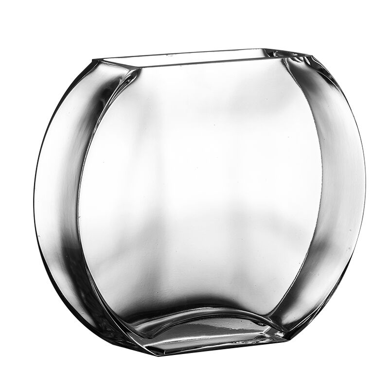Mini acuario redondo plano de cristal transparente con de flor de melocotón, Simple y , para pecera dorada