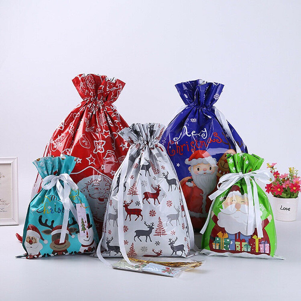 1 bolsa de almacenamiento de Navidad, grandes sacos de Navidad, bolsas reutilizables con cordón, bolsas de para o