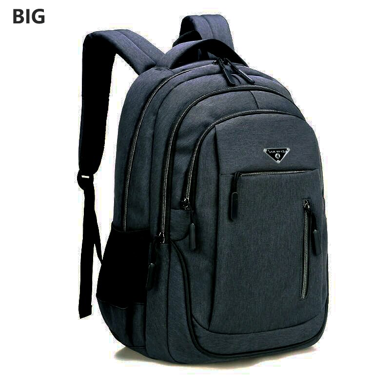 Large-capacity men's laptop rechargeable USB Oxford gray high school school bag youth backpack multifunctional backpack: Dark gray big