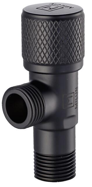 G1/2 nuova valvola angolare per scaldabagno da bagno in ottone, valvola triangolare universale fredda e calda resistente all'usura oro/nero: black