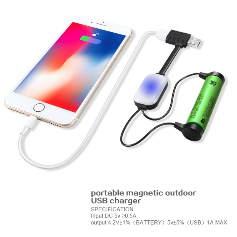 Magnétique 18650 li-po chargeur de batterie multifonction Li Ion batterie câble de Charge puissance de Charge inverse pour iPhone Xiaomi Huawei