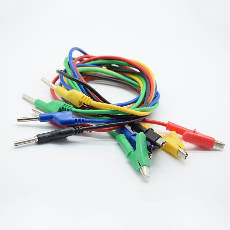 1 st 1m långa krokodilklämma till bananplugg testkabel för multimeter