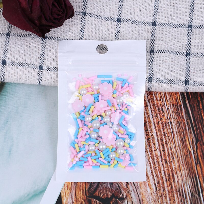 Neue 10g Gefälschte Streusel für Schleim zubehör Tonne Füllstoff DIY Flauschigen schleim Liefert schokolade Kuchen Nachtisch Schlamm Spielzeug: Rosa
