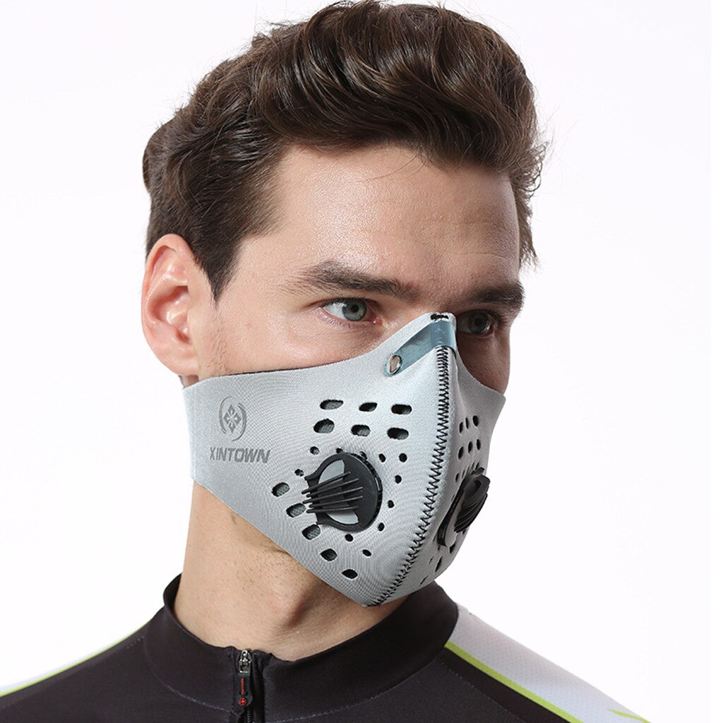 Outdoor Sport Volwassen Ski Fasemask Stofdicht Herbruikbare Wasbare Stof Mond-Moffel Bandana Universele Mode Masque Bandana: Grijs