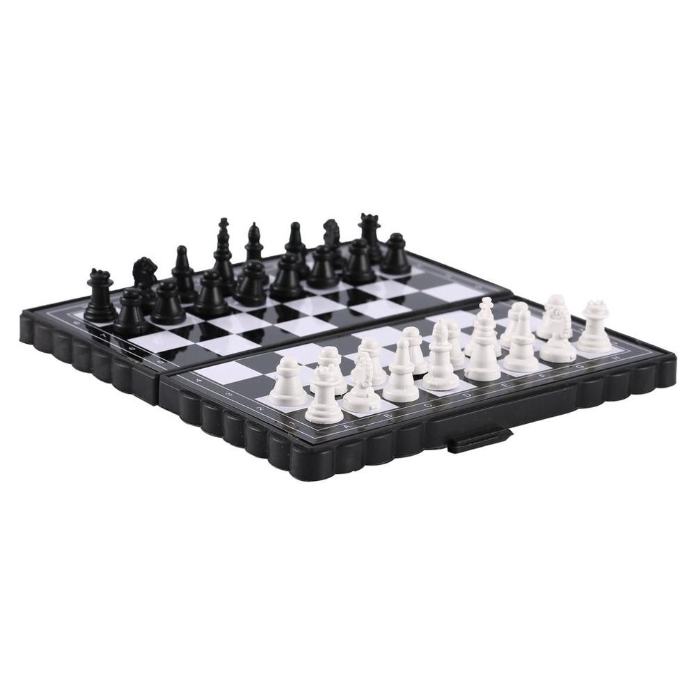 Tragbare Schach einstellen magnetisch Falten Gremium Mini Tasche Kunststoff Leichte Internationalen freundlicher Spiel Familie Aktivität Spielzeug