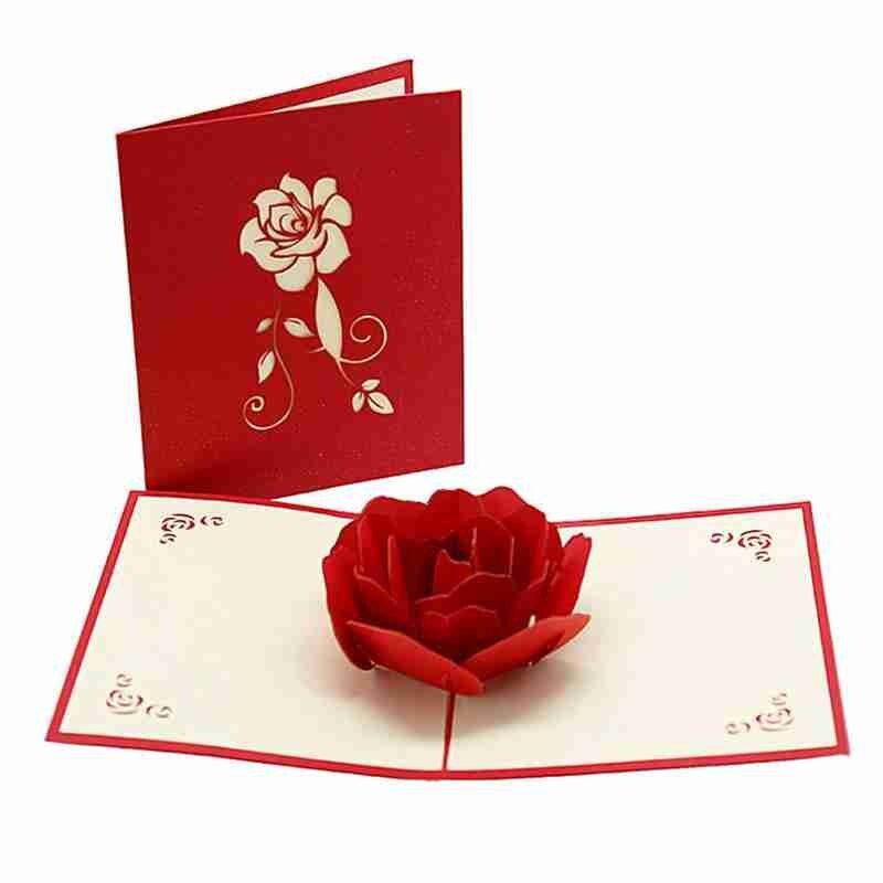 3D Popped Greeting Card Love Romantic Wedding Valentine's Christmas Day Cards For Home Invitations Cards Decoration: Default Title