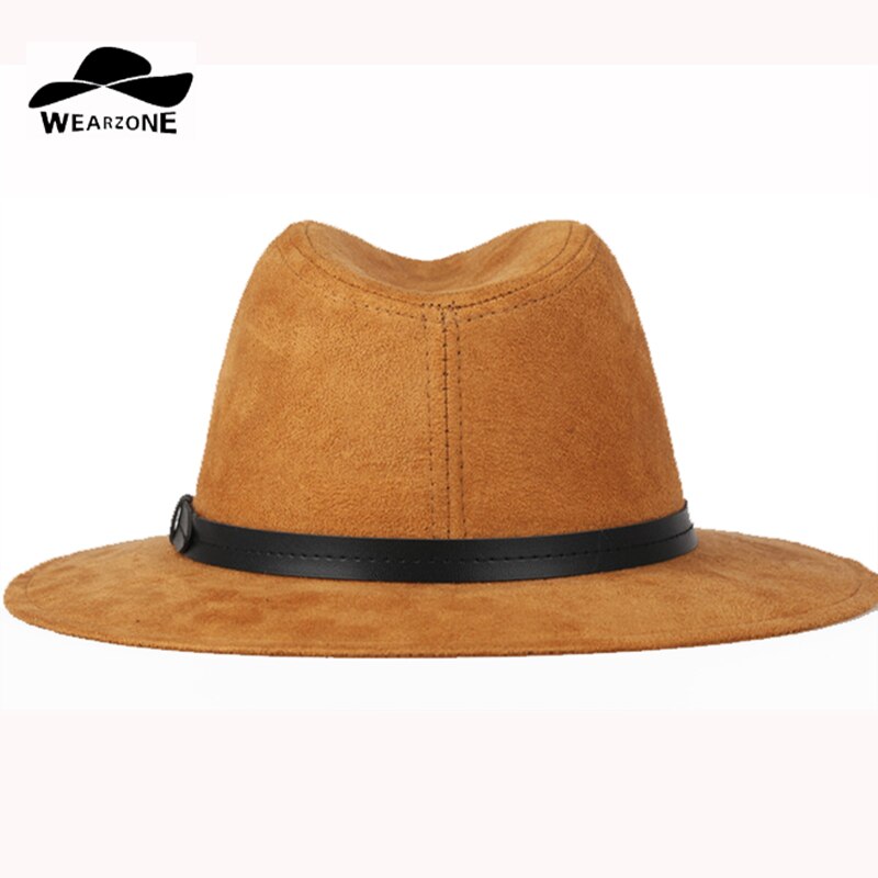 Wearone Crazy Jazzhat unisex Suede wide brim Spring felt fedoras hats women Vintage Wide Brim Floppy chapeau femme Pnama ha