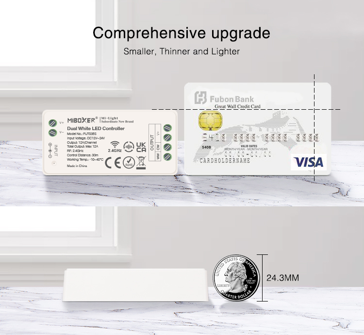 Miboxer 2.4G RF Wireless Dimmer CCT RGB RGBW RGB+CCT FUT035S FUT036S FUT037S FUT038S FUT039S Controller Samll Size MiLight
