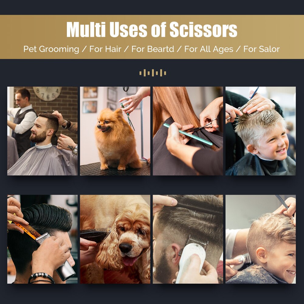 2/1pcs Hair Scissor Clipper Hairdressing Set Steel Titanium Barber Shop Electric Trimmer Men Hair Cutting Scissors