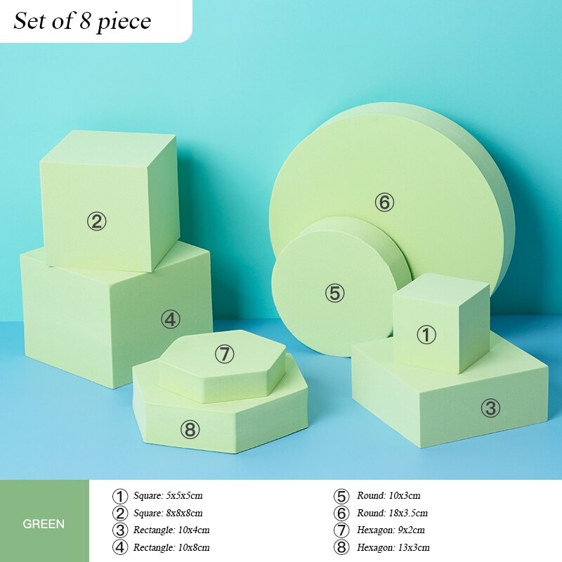 Product Photography Props Photography Foam Bubble Geometric Cube Set Photography Props: green