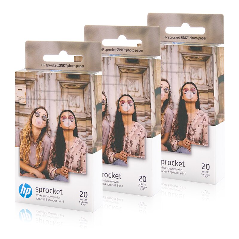 Uniplus 3 kasser hp sprocket zink fotopapir 2 x 3 tommer telefon fototryk klistermærke papir til hp sprocket 2- i -1 farve printer