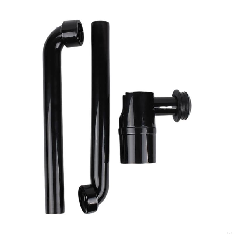 E74E Waschbecken Abfluss fangen Einstellbares Waschbecken Siphon 1/4 -Zoll -Raumsparspülenabfallfalle 1/4 -Zoll: Schwarz
