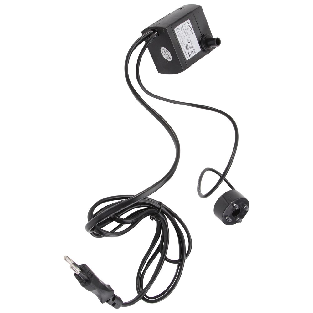 5W Aquarium Circulation Submersible Pump Fish Tank Mini Pump with 4 LED Light with US Plug Black