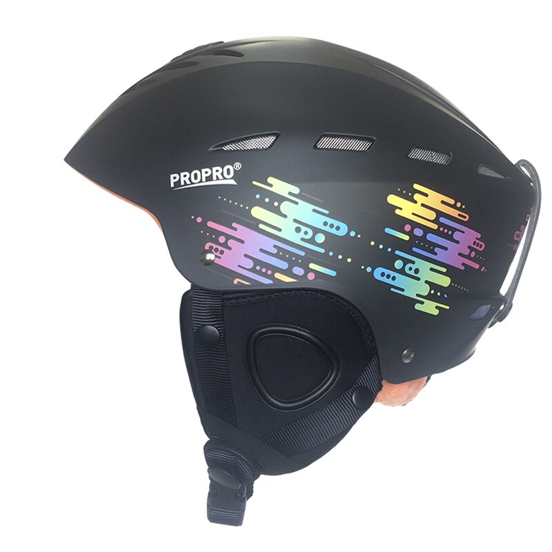 Neue Erwachsene Männer Frauen Integral- Geformten Ski Helm draussen-Sport Warme Einstellbare Sicherheits Schnee Skifahren Helm Snowboard Helm: Schwarz / L(59-61CM)