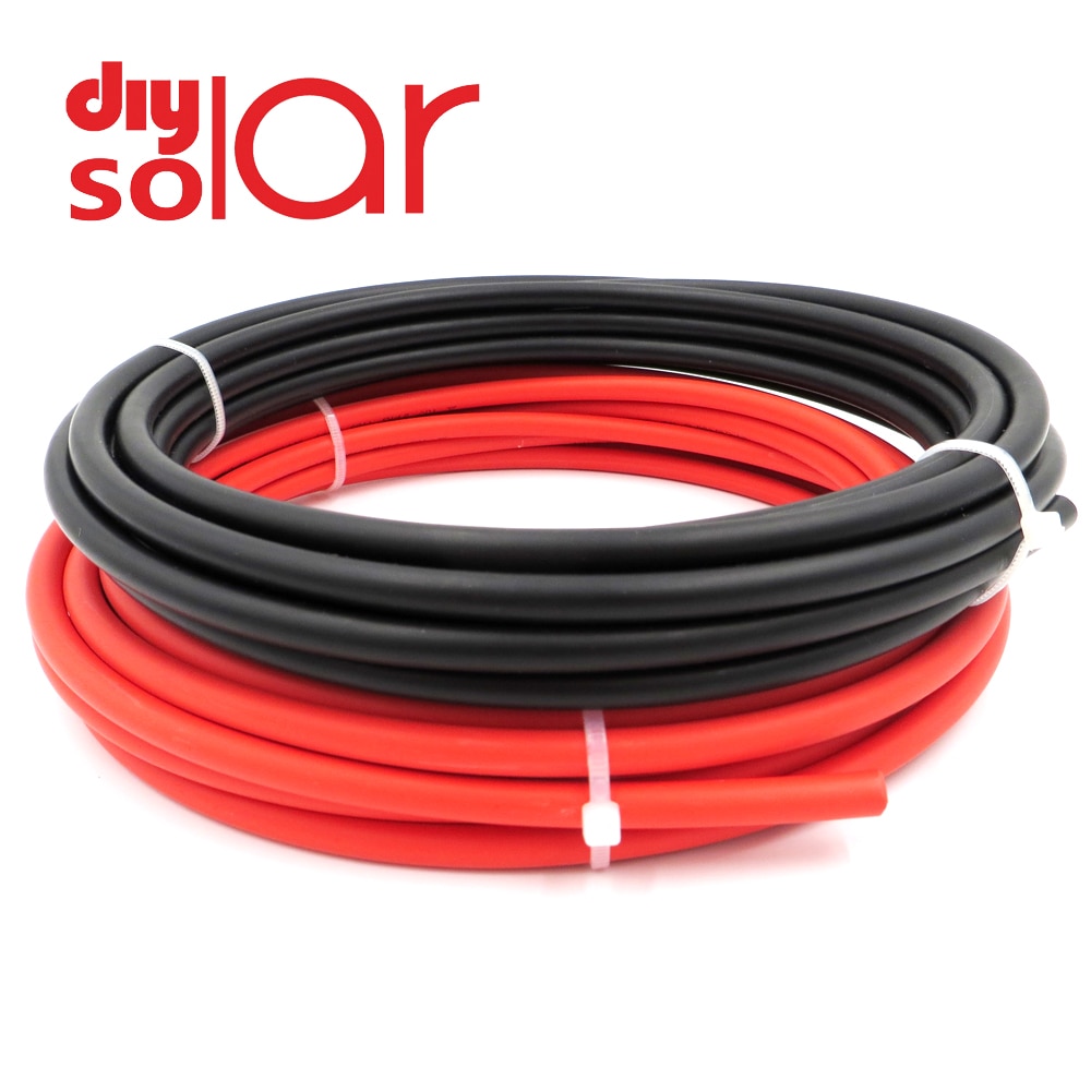 30FT Tuv Solar Kabel 2.5/4/6mm2 Lpe Isolatie Rood Of Zwart Solar Module Sluit 14/12/10awg Elektrische Draad Pv Panel