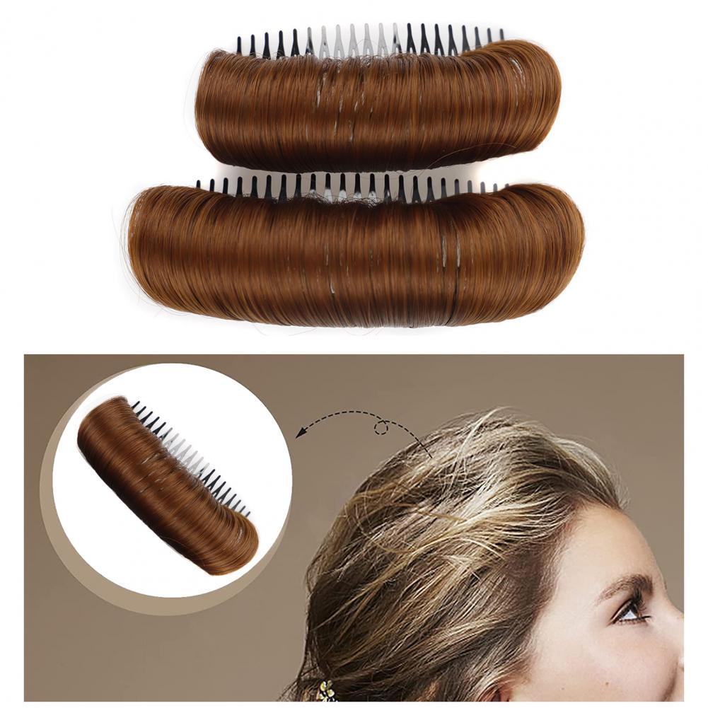 Cojín de peluca para mujer, peine de inserción de fibra de alta temperatura, estable y cómodo, almohadilla de pelo esponjoso Invisible