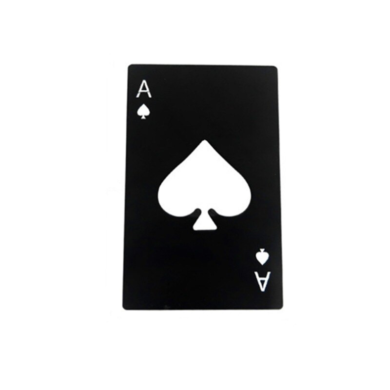 1 stk poker multiværktøj øl oplukker spillekort spar es poker flaske rustfri stjæle åbner værktøj multifunktion lomme pung
