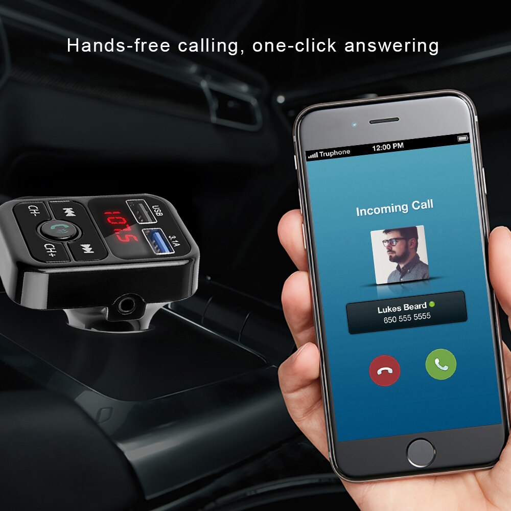 Kebidu Bluetooth Handsfree Car Kit Dual Usb Car Charger Audio Ontvanger Voltage Display Mobiele Telefoon Oplader Auto MP3 Speler
