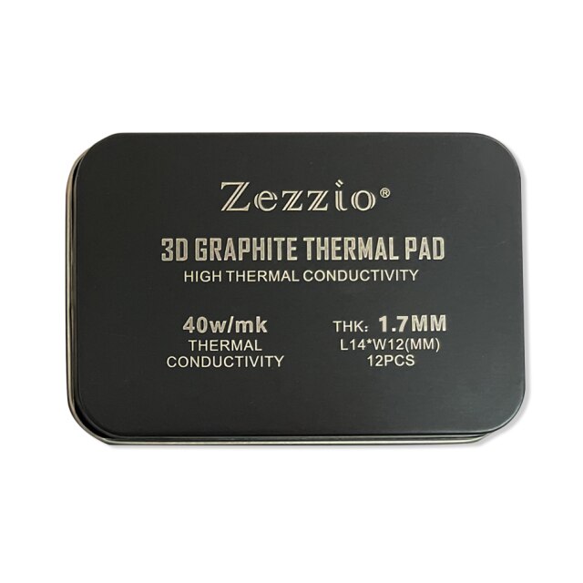 Zezzio 3D Graphite Thermal Pad 40W/mk IC Graphene Cooling 3090/3080 Memory Thermal Silicone Grease Pad for GDDR6X VRAM: Thickness 1.7mm