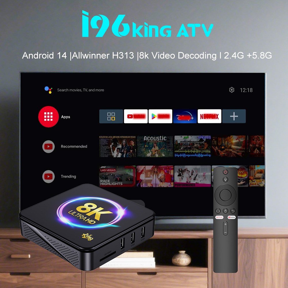 Transpeed Android 12 TV BOX Allwinner H313 Dual Wifi 32G64G Quad Core Support 8K 4K BT Voice Media player Set top box