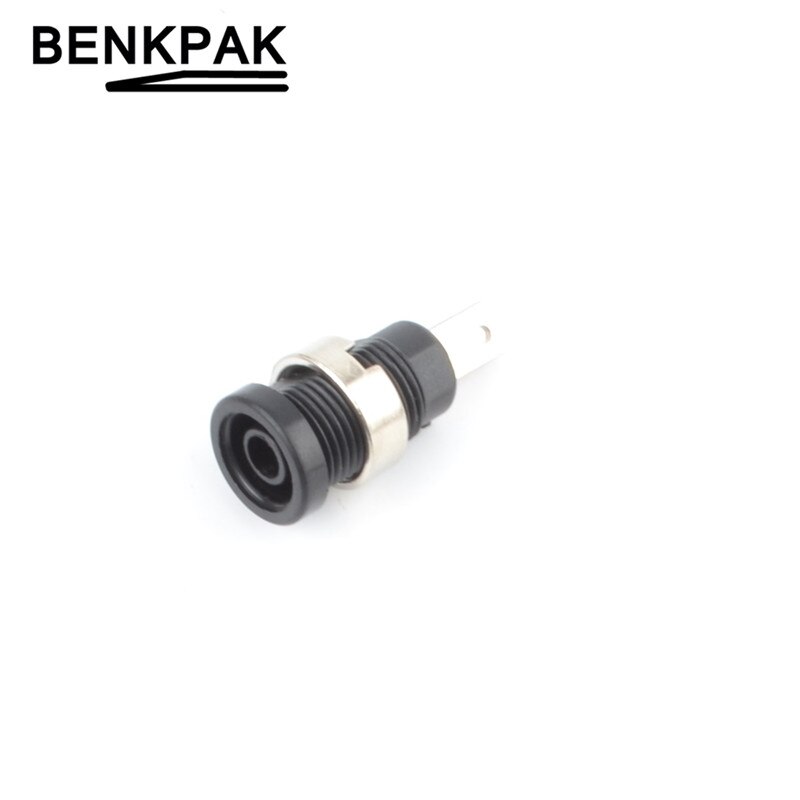 5 stk 4mm bindestolpe bananstikkontakt panelmontert testprofilkontakt: Svart 5 stk