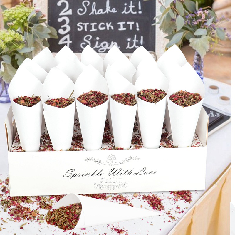 Wedding Confetti Cones Holder Support Wedding Decoration Flower Scraps Rustic Wedding Paper Tray Confetti Paper Cones Holder