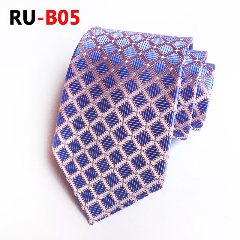 Silk Jacquard 8 cm Plaid Tie Suit Business Tie: RU-B05