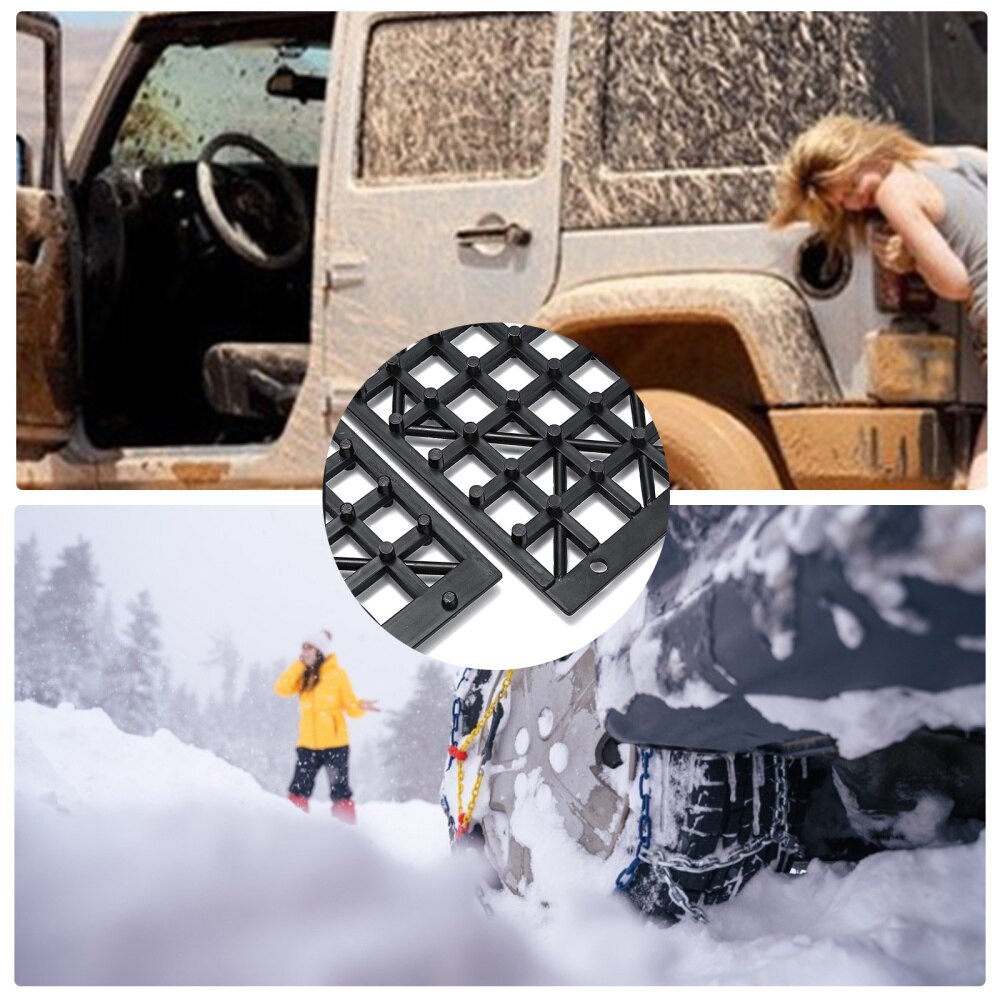 2 Pcs Durable Car Snow Ice Mud Road Clearer Auto Truck Winter Snow Chains Tires Recovery Traction Mat Wheel Strap Tracks