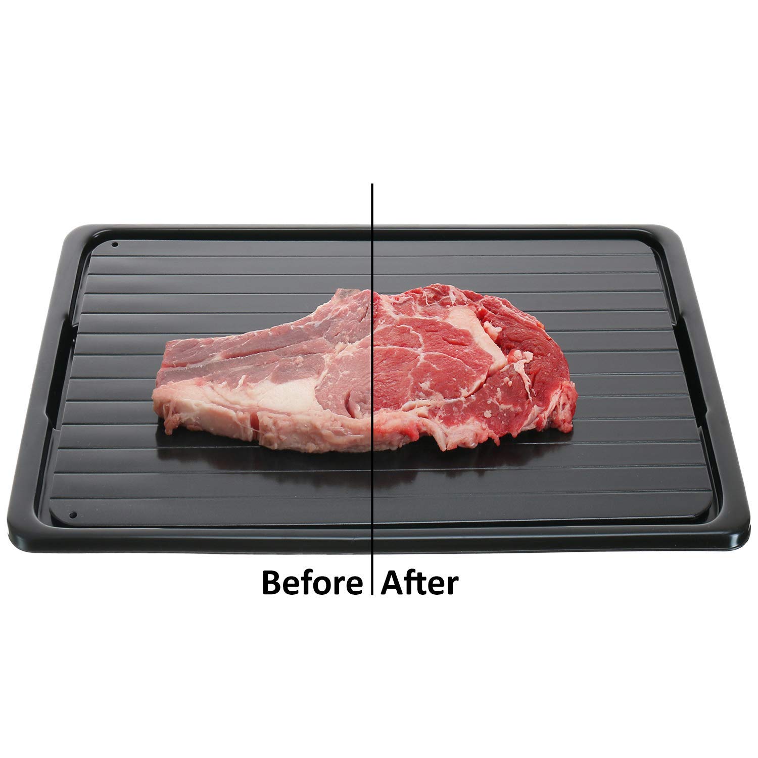 Bandeja de descongelação | placa de descongelação para descongelação rápida de alimentos congelados | bandeja de descongelação de qualidade superior | com bandeja de gotejamento bônus e