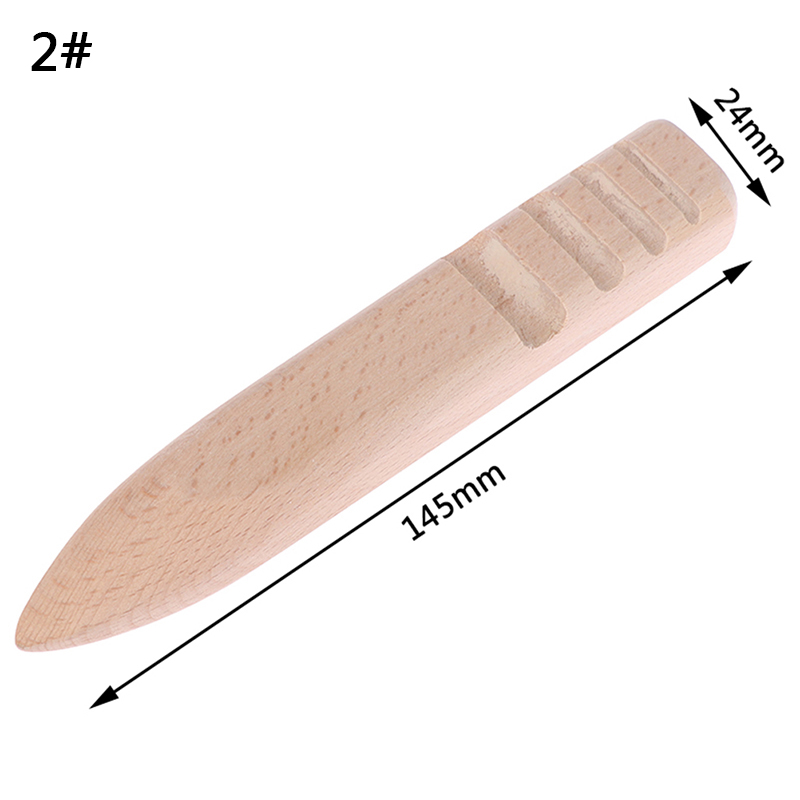 Artesanal haste de polimento de couro artesanato bordas slicker redonda madeira leathercraft ferramenta: 2