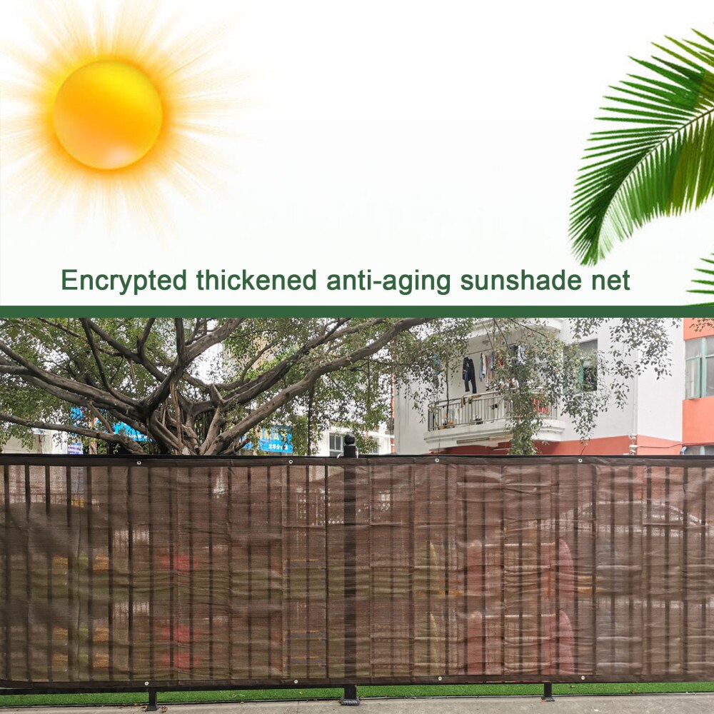 Brown Shade Cloth /Fence Privacy Screen UV Protection Fabric Mesh Net Breathable Outdoor Garden For Construction Site Sunscreen