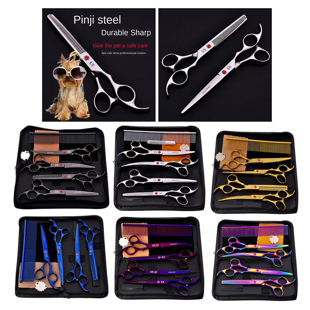 6pcs 7' Pet Grooming Scissors Stainless Steel for Cat &amp;Dog Grooming