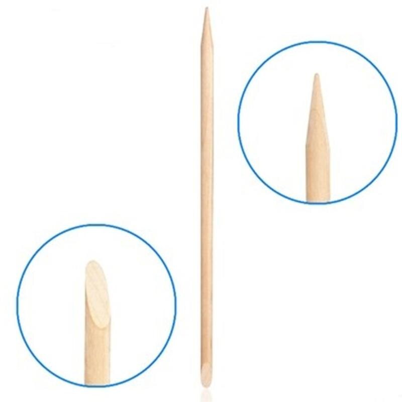 50 Stuks Nail Art Orange Wood Sticks Cuticle Pusher Remover Dode Huid Pusher Cleaning Stick Manicure Tool
