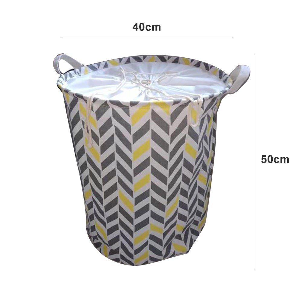 Large Capacity Drawstring Laundry Hamper Canvas Storage Bag Organizer With Handle Bin Folding Collapsible Laundry Basket: H