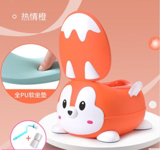 kinderen wc baby meisje en jongen potje toiletbril voor baby jongen kind urinoir grote wc: orange  PU cushion